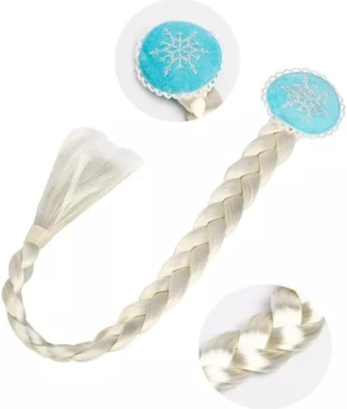 Kit Acessórios Frozen Elsa Com Trança Luvas Coroa E Varinha Kit Acessórios Frozen Elsa Com Trança Luvas Coroa E Varinha